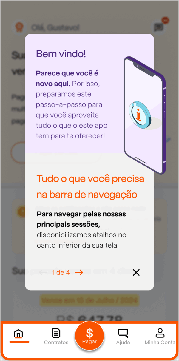 Guided tutorial: four onboarding steps